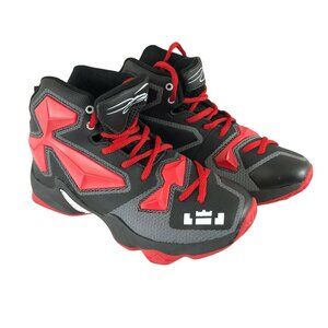 Jarmes Boys Sneakers Athletic Lace Up Black Red Size 36 US 4